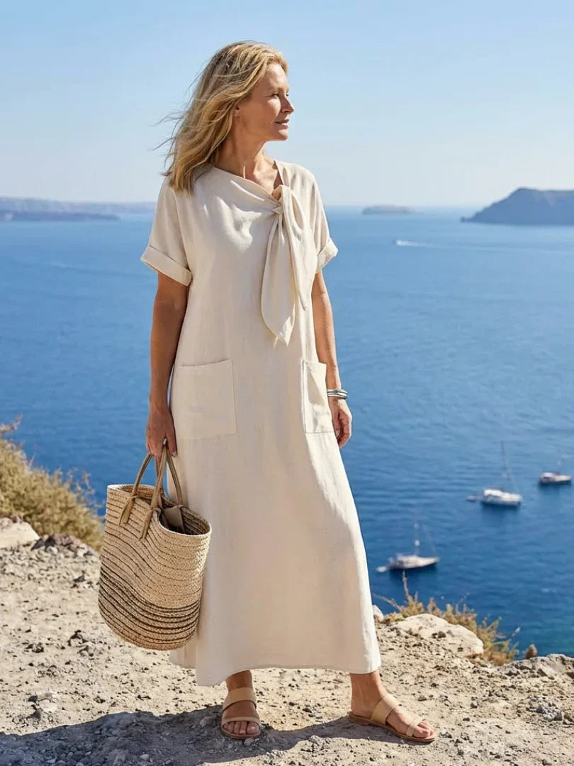 Vestido de Verão Feminino com Bolsos | Maxi