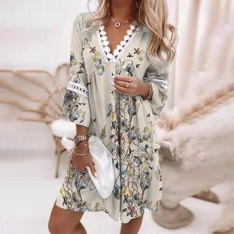 Damen besticktes Sommerkleid | Mini