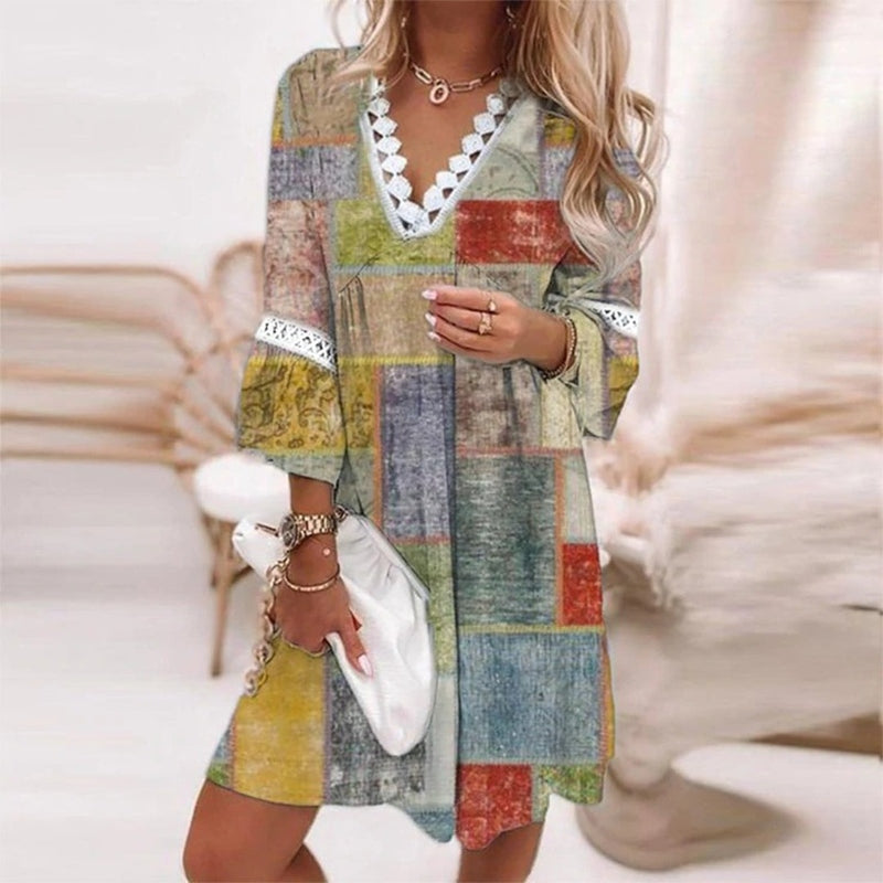 Damen besticktes Sommerkleid | Mini