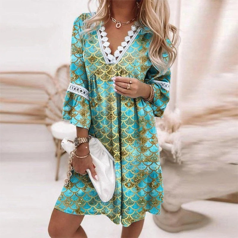 Damen besticktes Sommerkleid | Mini