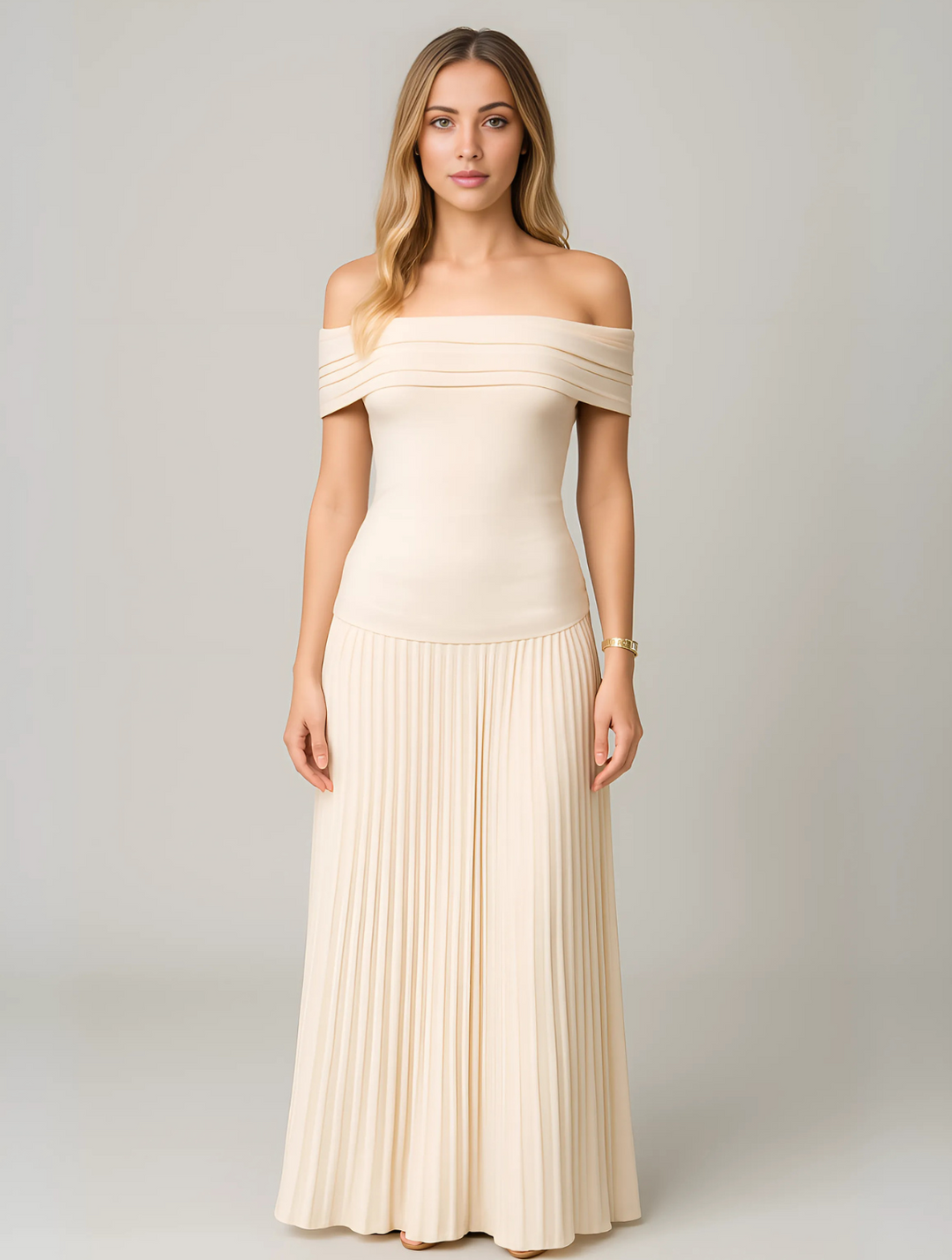 Damen Hochzeitskleid mit freiliegenden Schultern | Maxi