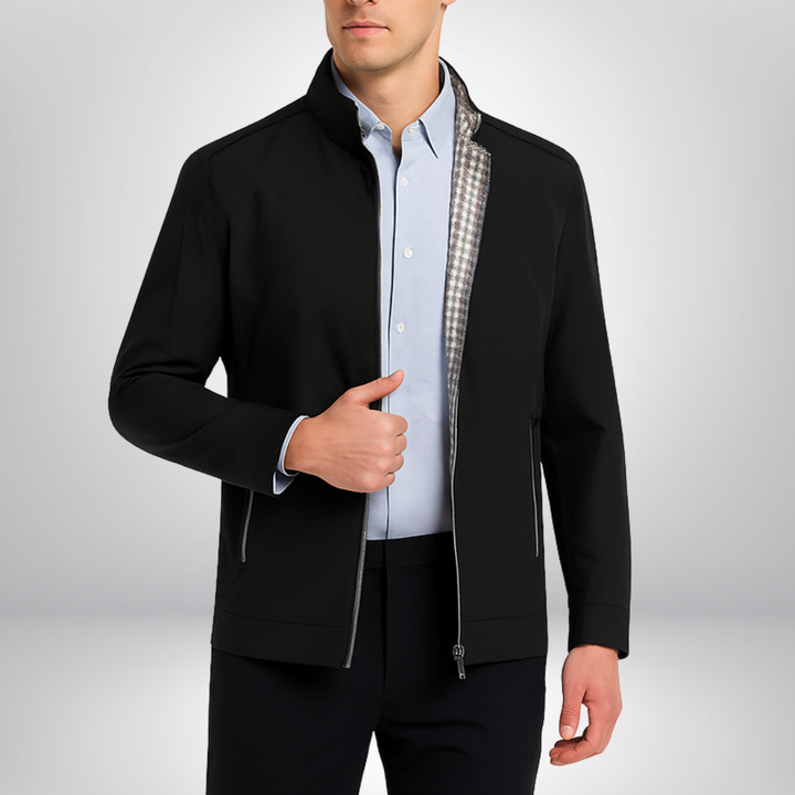 Men's Casual Jacket with Zipper | Stand Collar