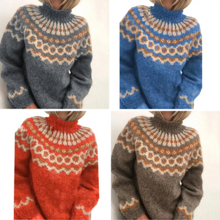 Damska Sweter Nordic | Geometryczny