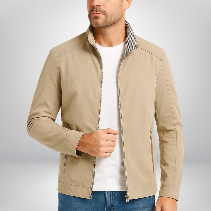 Men's Casual Jacket with Zipper | Stand Collar