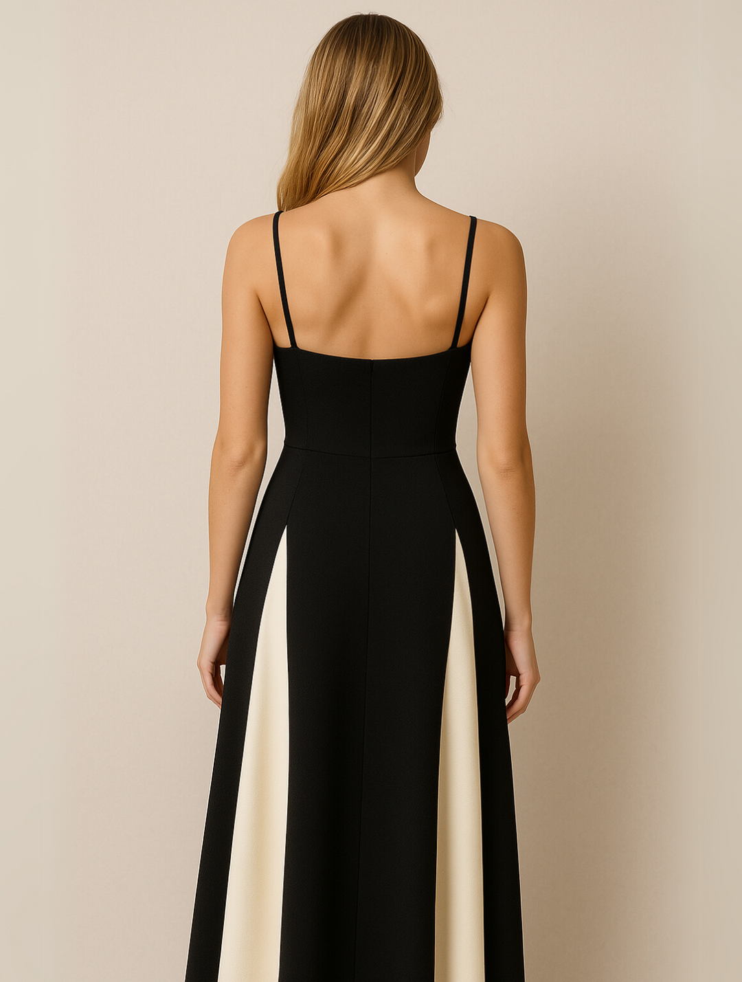 Damen Hochzeitskleid in kontrastierenden Farben | Maxi