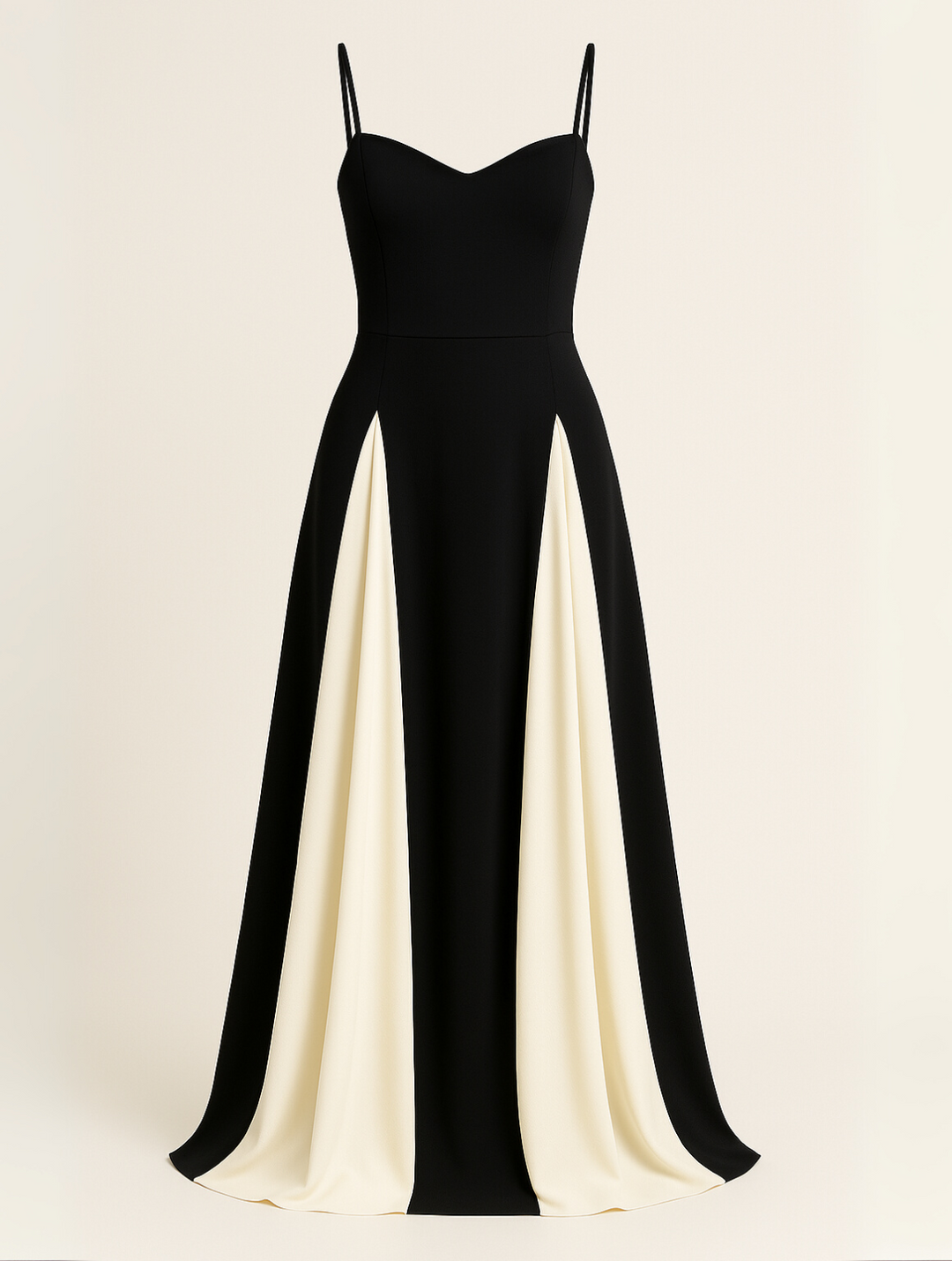Damen Hochzeitskleid in kontrastierenden Farben | Maxi