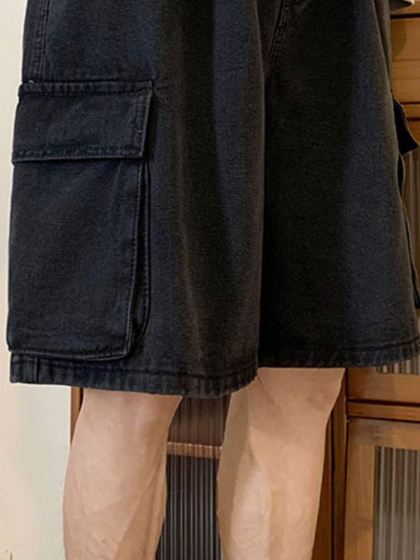 Shorts Masculinos Cargo Jeans Soltos Estilo Urbano