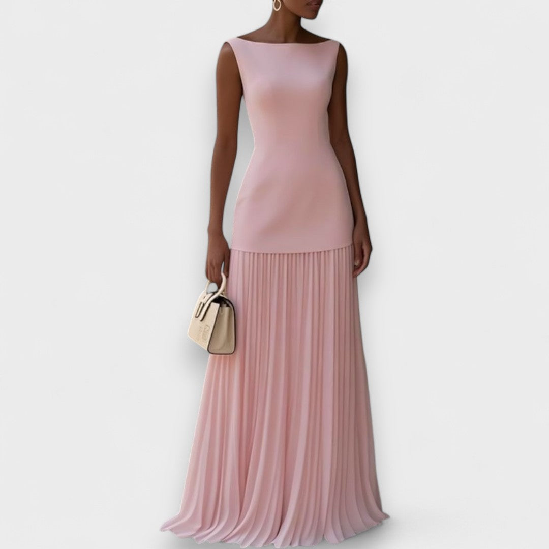 Damen Elegantes Plissiertes Kleid | Maxi