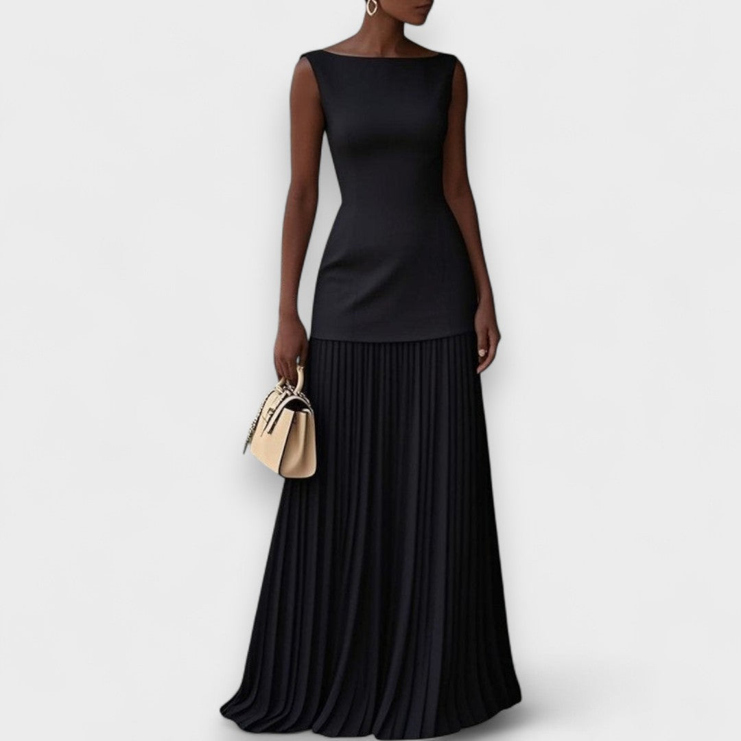 Damen Elegantes Plissiertes Kleid | Maxi