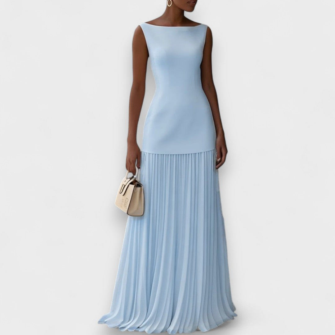 Damen Elegantes Plissiertes Kleid | Maxi
