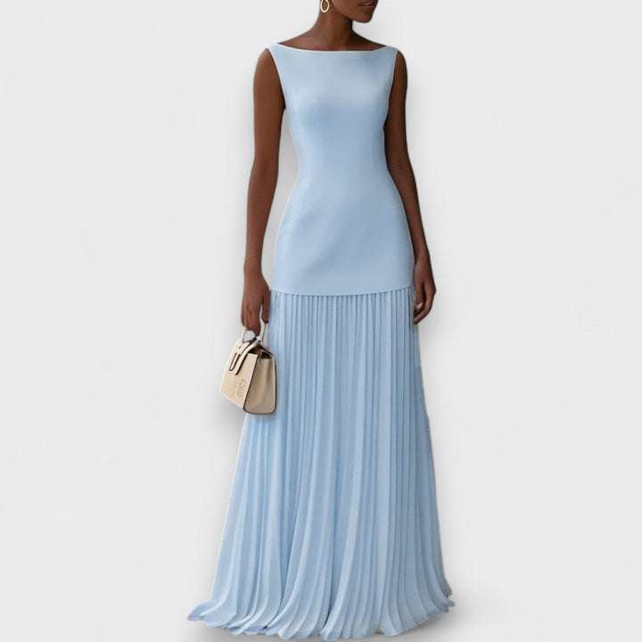 Damen Elegantes Plissiertes Kleid | Maxi