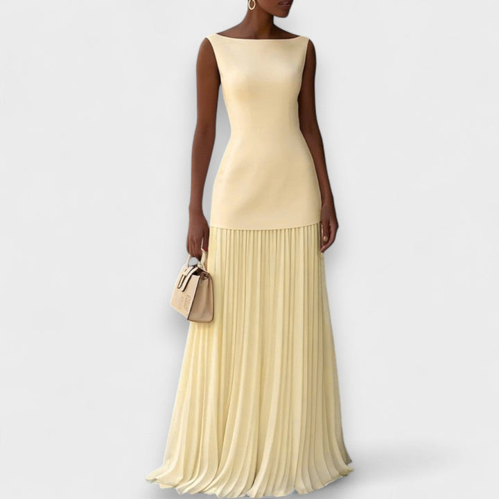 Damen Elegantes Plissiertes Kleid | Maxi