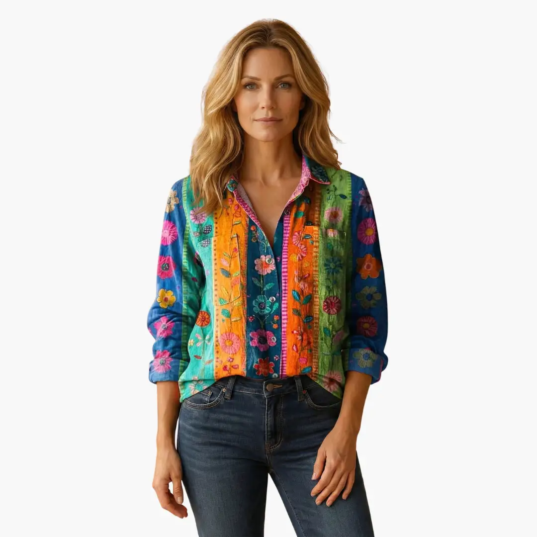 Damen Bluse Boho mit Langarm | Alltag