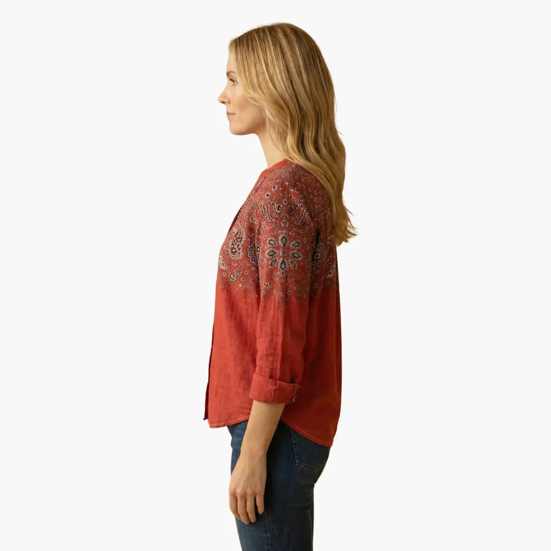 Damen Bluse Boho mit Langarm | Alltag