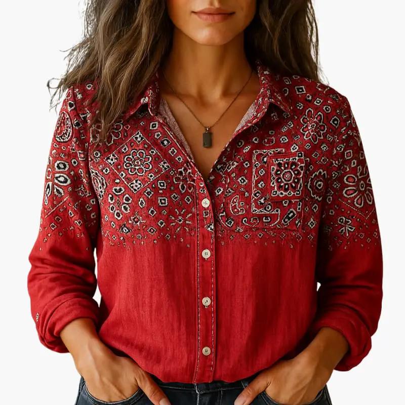 Damen Bluse Boho mit Langarm | Alltag