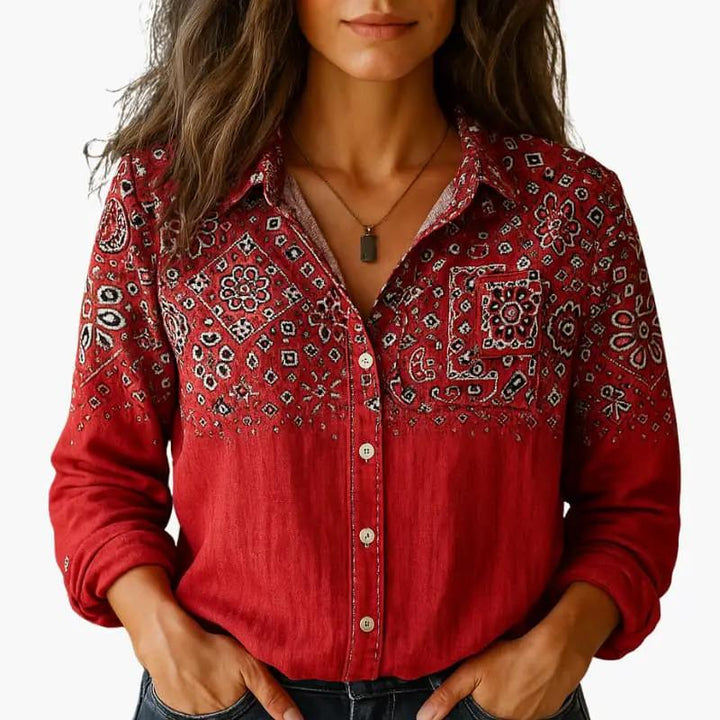 Damen Bluse Boho mit Langarm | Alltag