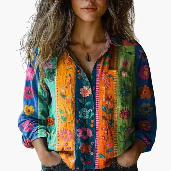 Damen Bluse Boho mit Langarm | Alltag