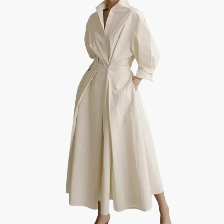 Damen Elegantes Hemdkleid | Maxi