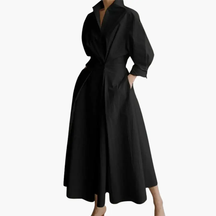 Damen Elegantes Hemdkleid | Maxi
