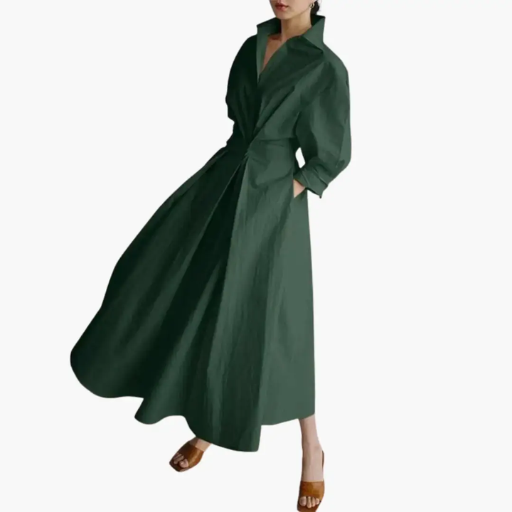 Damen Elegantes Hemdkleid | Maxi