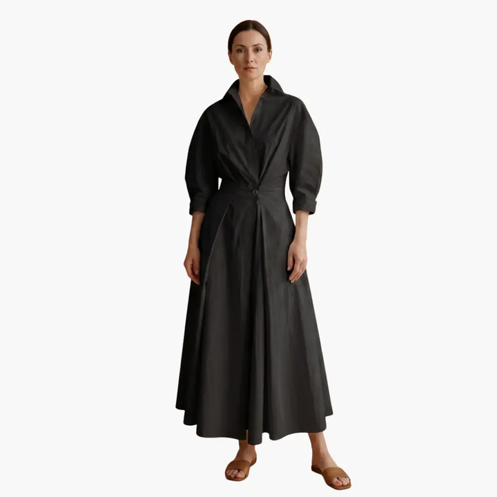 Damen Elegantes Hemdkleid | Maxi