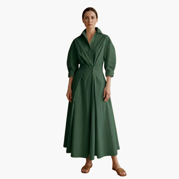 Damen Elegantes Hemdkleid | Maxi