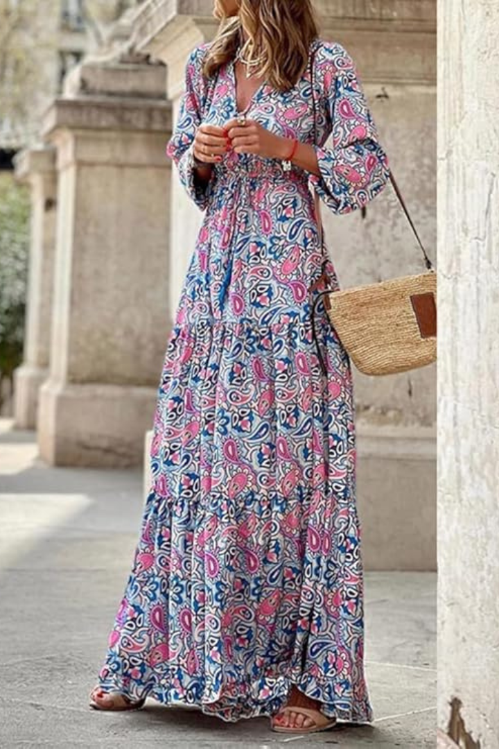 Damen Boho Sommerkleid | Maxi