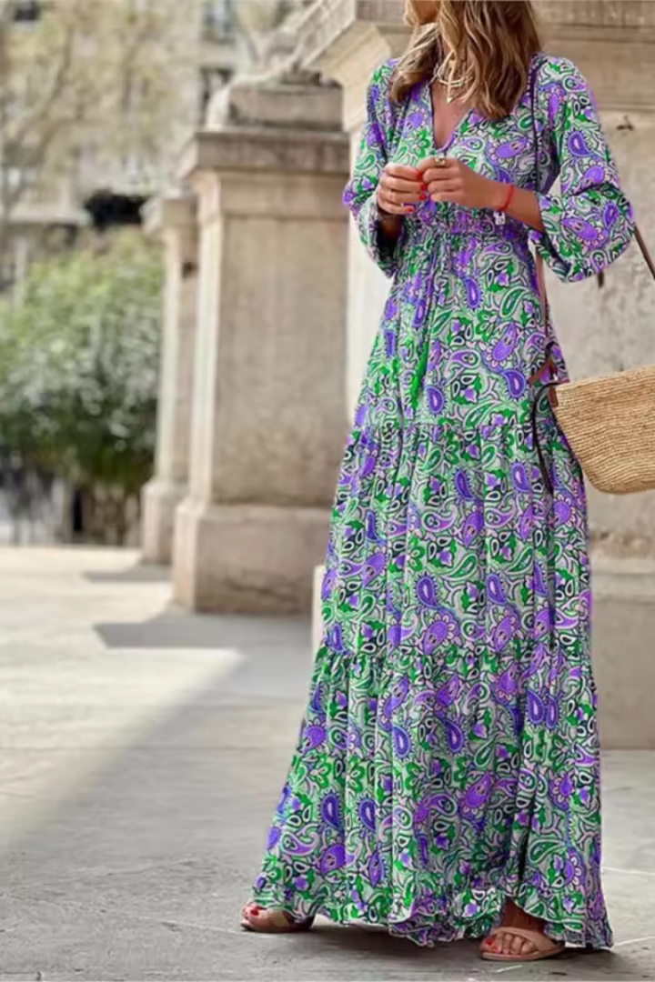 Damen Boho Sommerkleid | Maxi