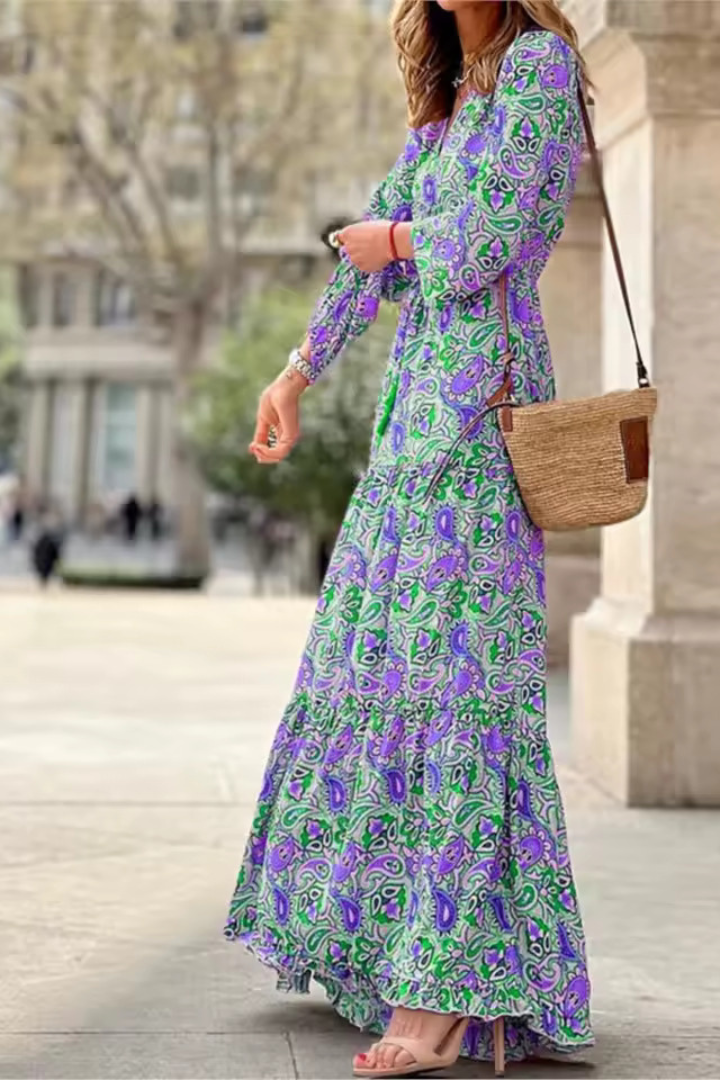 Damen Boho Sommerkleid | Maxi