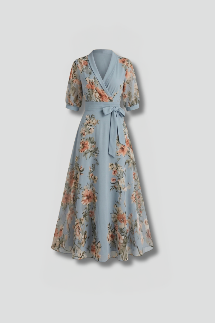 Damen Hochzeitskleid mit V-Ausschnitt | Midi