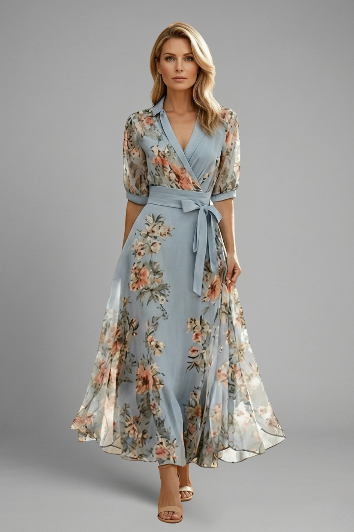 Damen Hochzeitskleid mit V-Ausschnitt | Midi