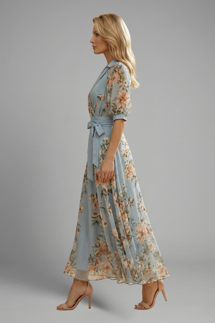 Damen Hochzeitskleid mit V-Ausschnitt | Midi