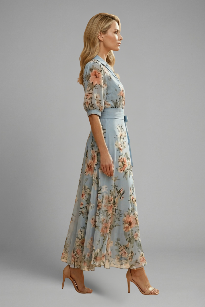 Damen Hochzeitskleid mit V-Ausschnitt | Midi