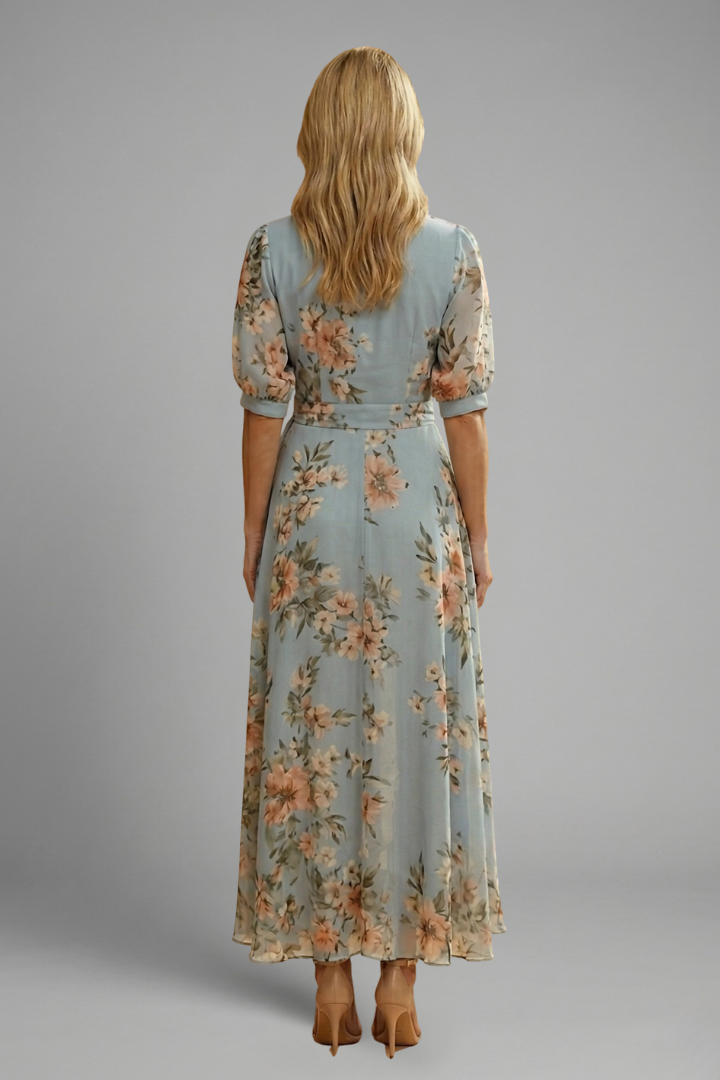 Damen Hochzeitskleid mit V-Ausschnitt | Midi