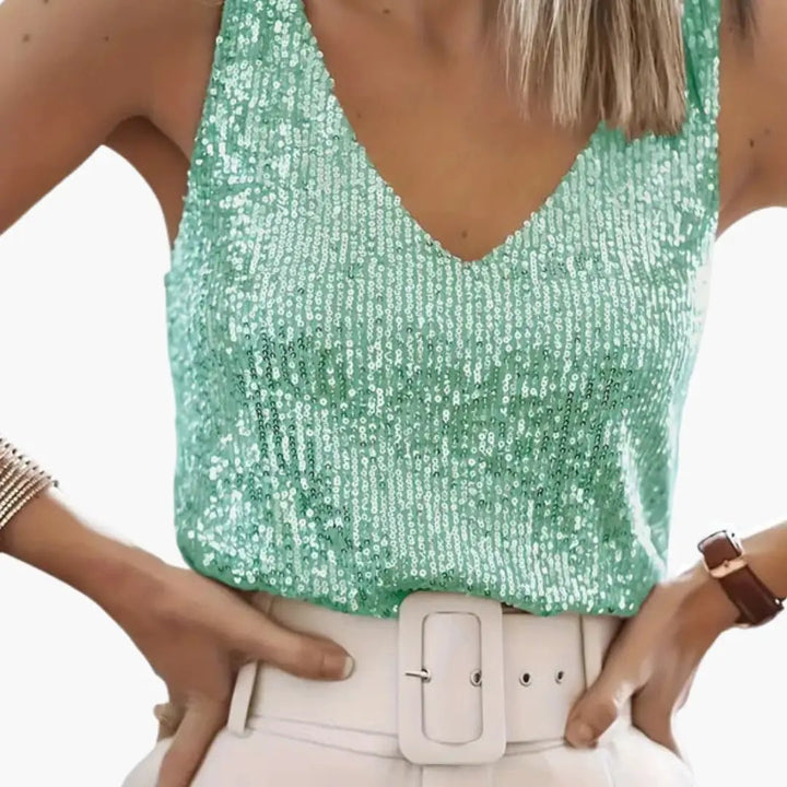 Damen Pailletten-Top | Party