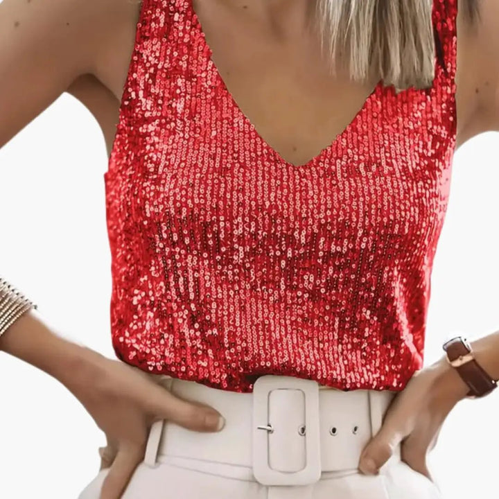 Damen Pailletten-Top | Party