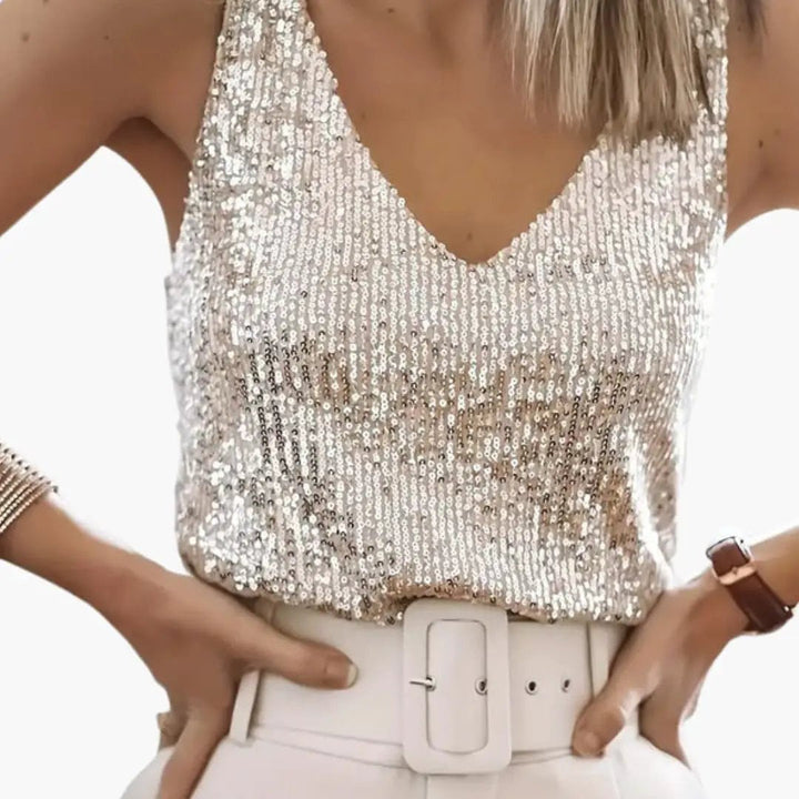 Damen Pailletten-Top | Party