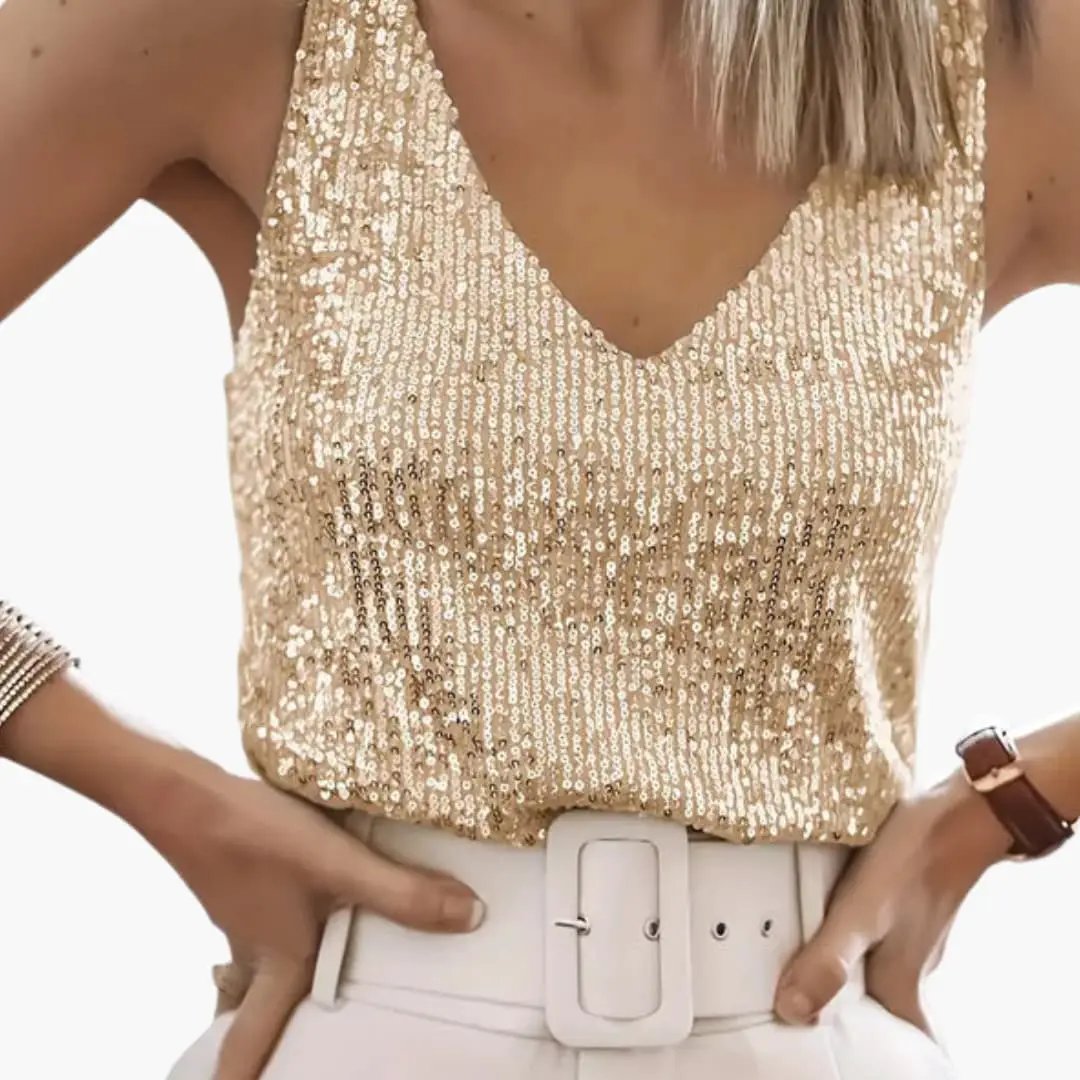 Damen Pailletten-Top | Party
