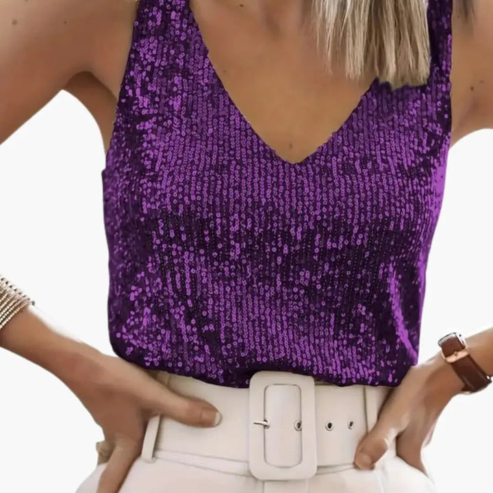 Damen Pailletten-Top | Party