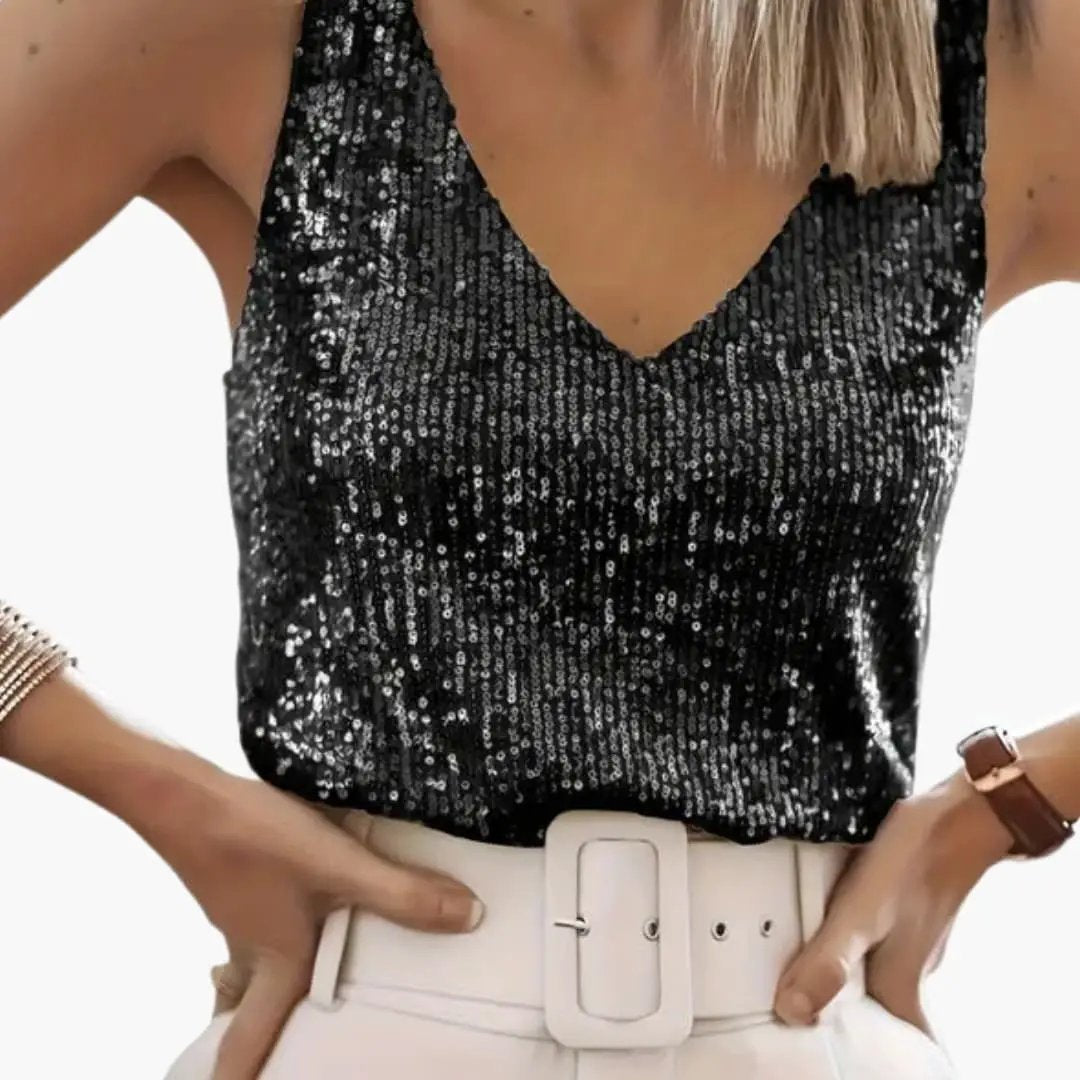 Damen Pailletten-Top | Party