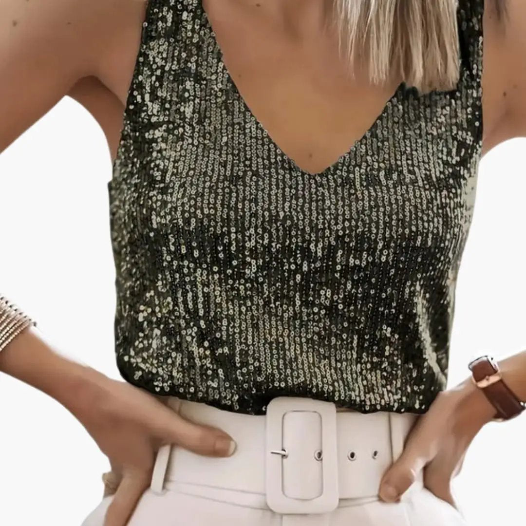 Damen Pailletten-Top | Party