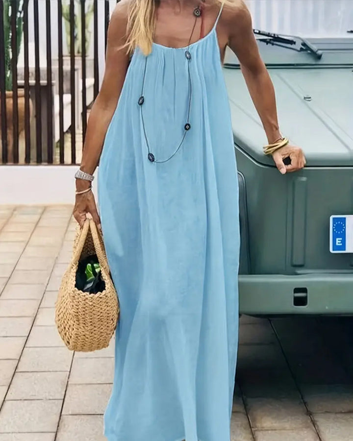 Damen Spaghetti-Träger Kleid Casual | Maxi