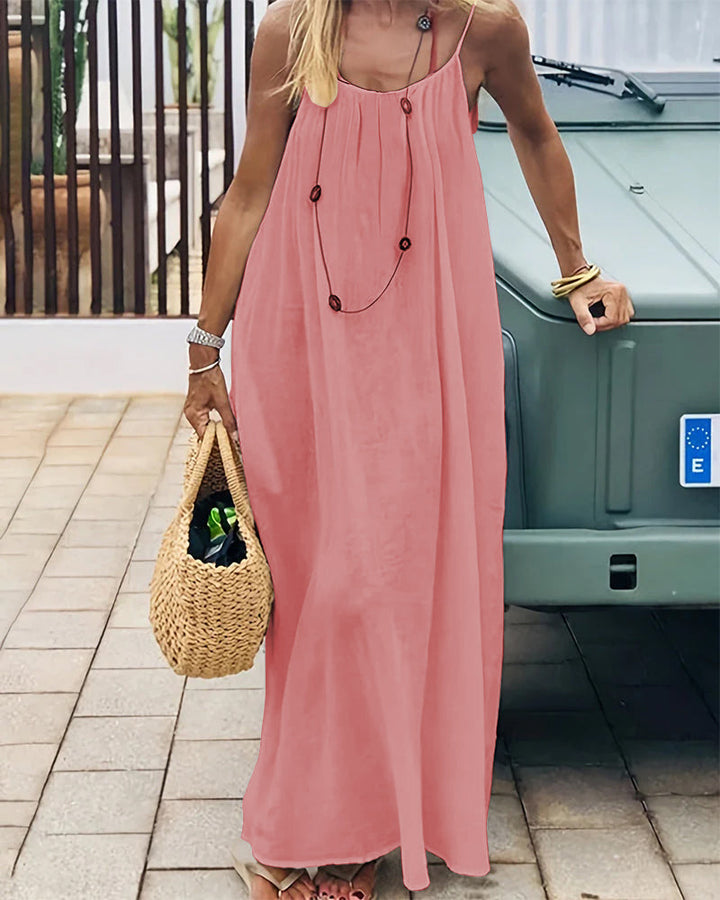 Damen Spaghetti-Träger Kleid Casual | Maxi
