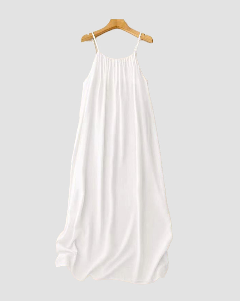 Damen Spaghetti-Träger Kleid Casual | Maxi