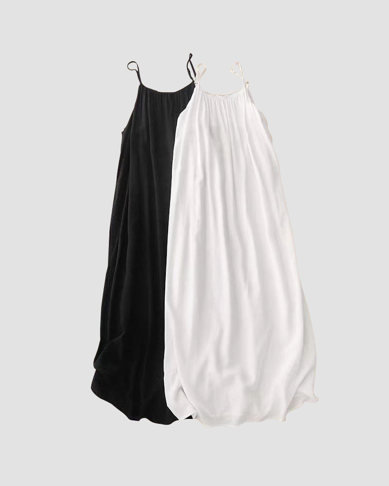 Damen Spaghetti-Träger Kleid Casual | Maxi