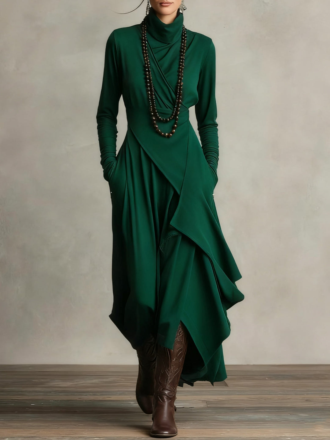 Damen Abendkleid Langarm | Maxi