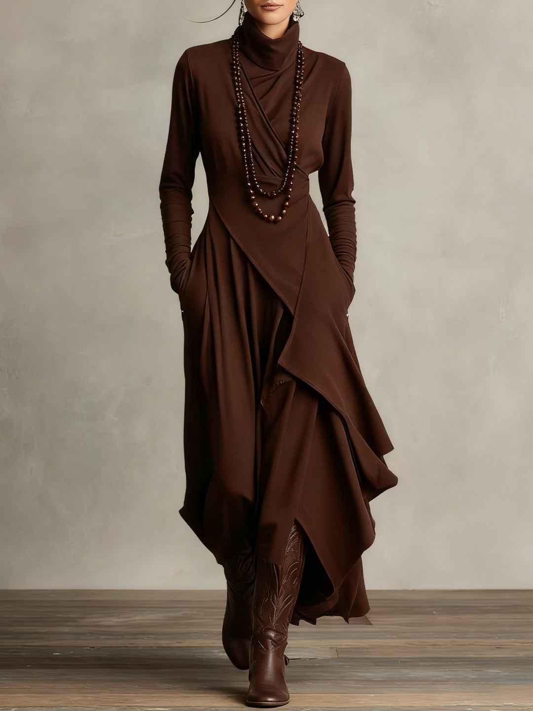 Damen Abendkleid Langarm | Maxi