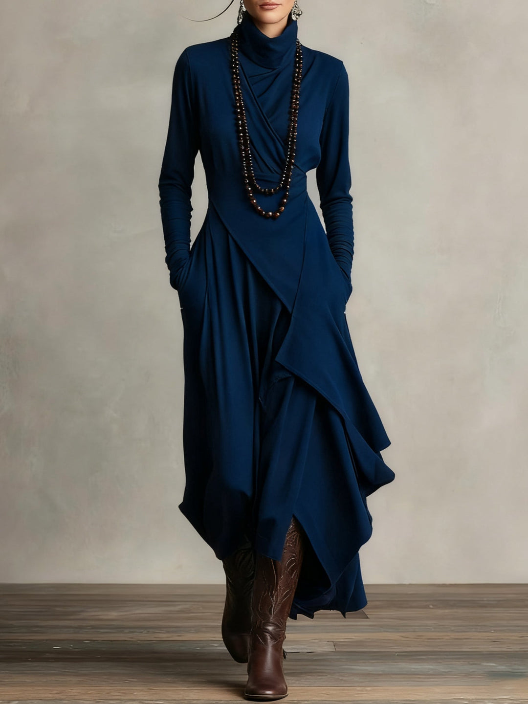 Damen Abendkleid Langarm | Maxi