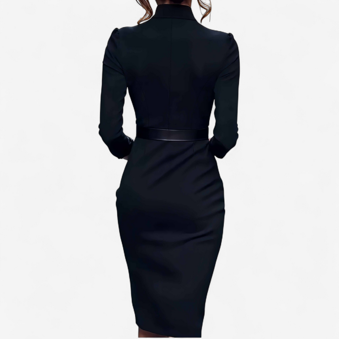Damen Abendkleid mit langen Ärmeln | Midi
