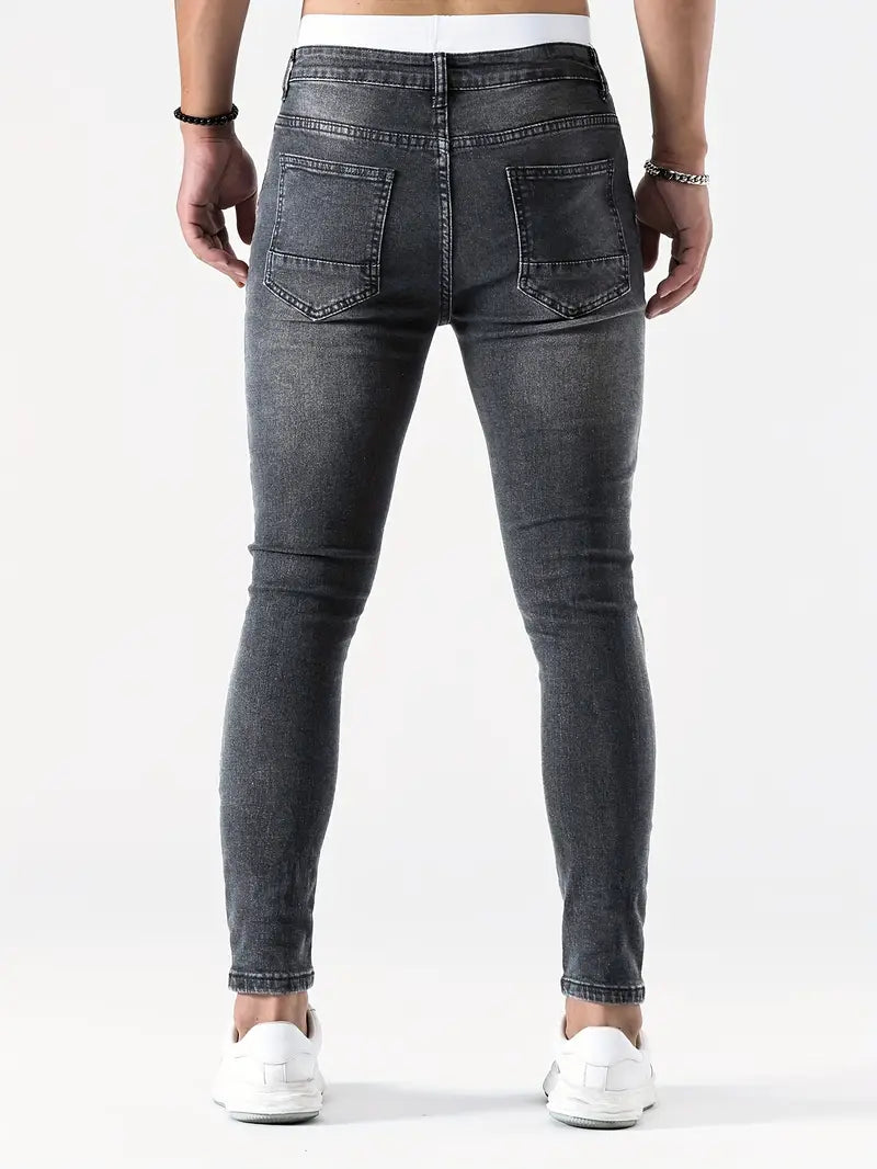 Men's Skinny Jeans with Distressing | Aged Look
